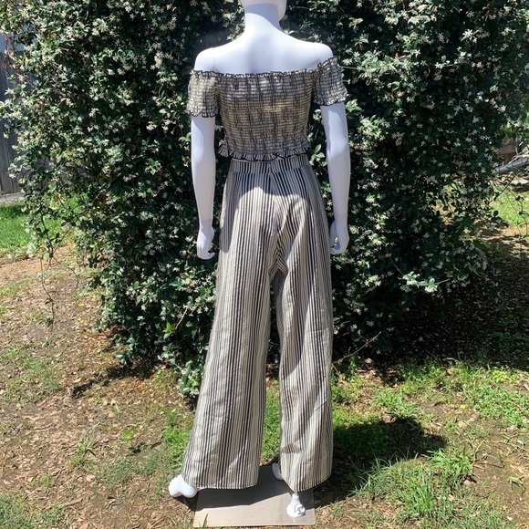 💋NWT Show Me Your Mumu BoHo Crop Top High Rise Striped Puddle Leg Pant Set - Picture 5 of 14